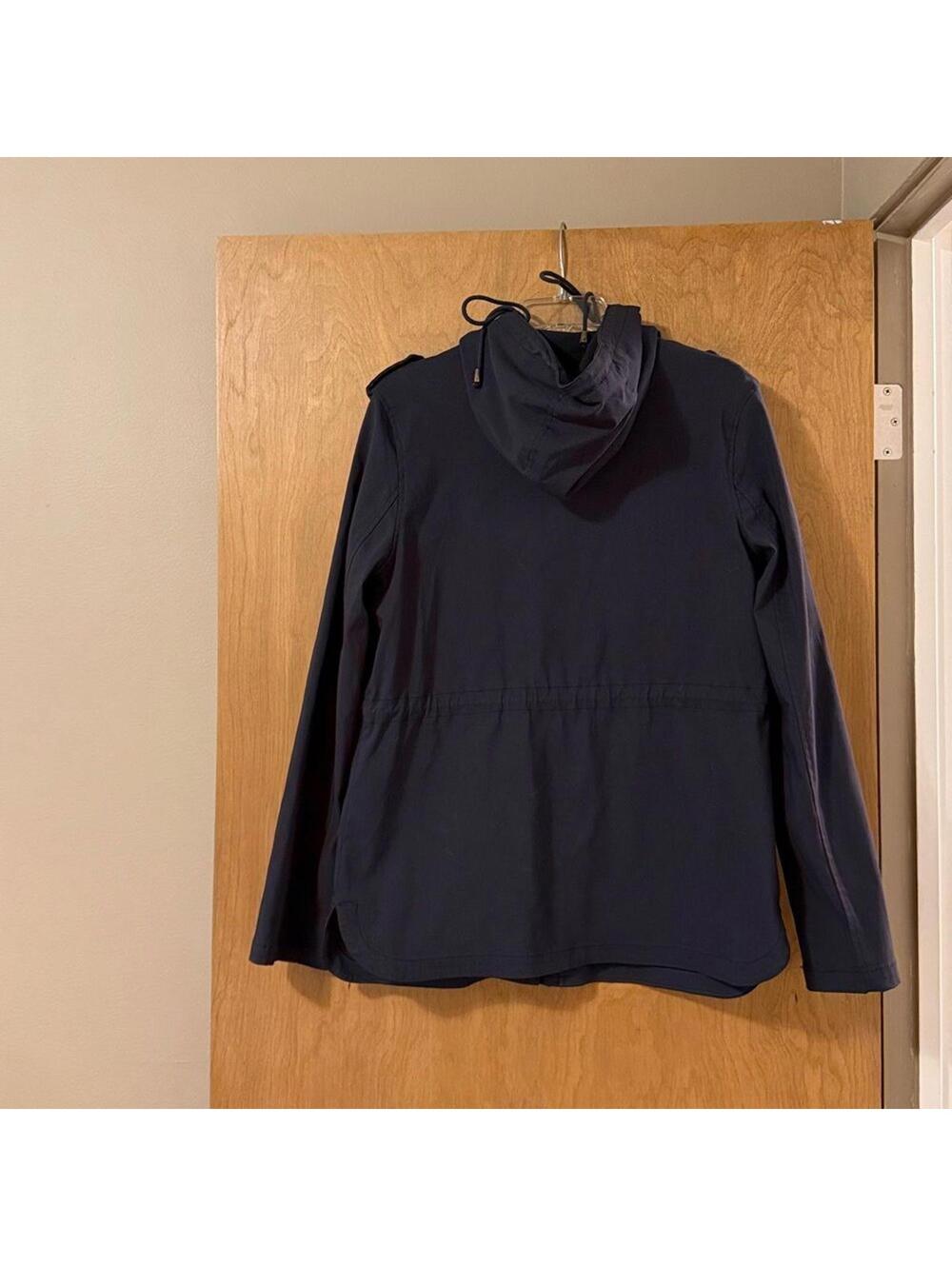 Eden Society Holly Contrast Hood Cargo Jacket Women's Blue Utility Zip - Picture 4 of 9